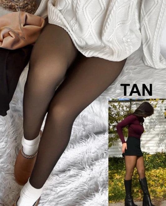 Translucent Fleece Lined Tights For Women
